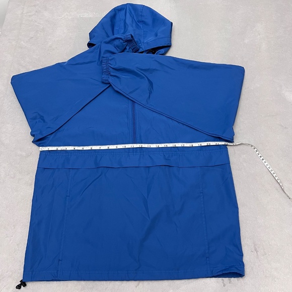 Champion Packable Wind and Water Resistant  Blue Half Zip Hooded Jacket Sz M - Picture 4 of 10